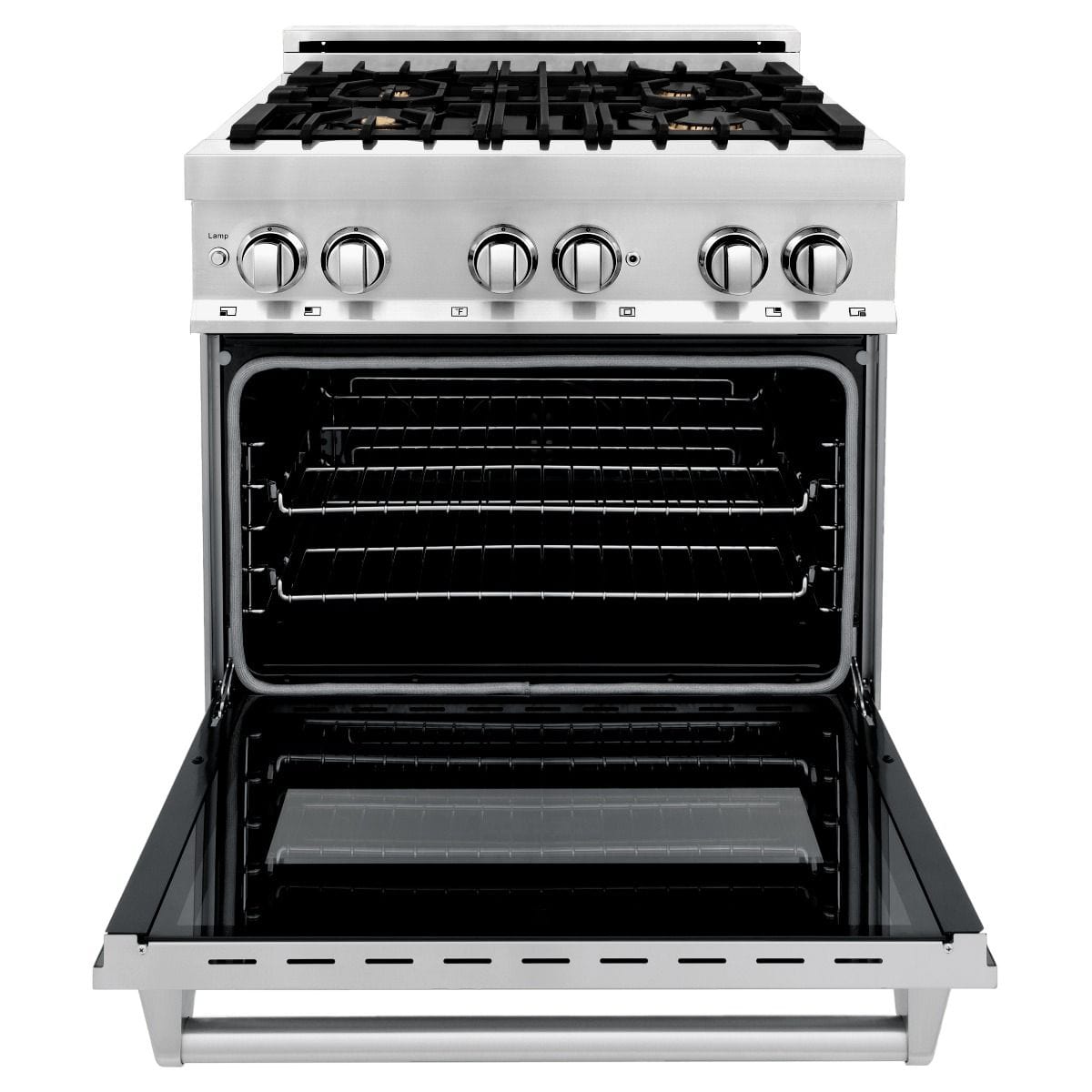 ZLINE 30" Dual Fuel Oven Range, Stainless Steel, Brass Burners, RA-BR-30