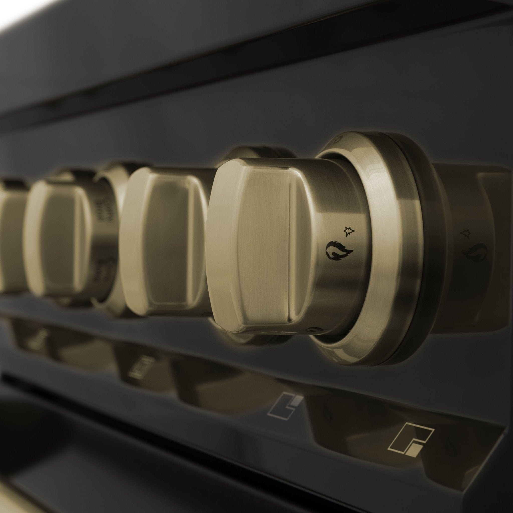 ZLINE 30" Dual Fuel Range, Black Stainless, Champagne Bronze, RABZ-30-CB