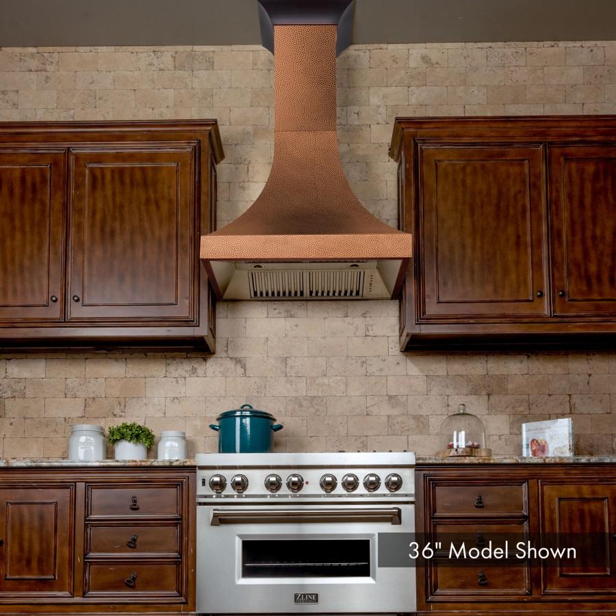 ZLINE 30" Hand-Hammered Copper Finish Wall Range Hood, 8632H-30