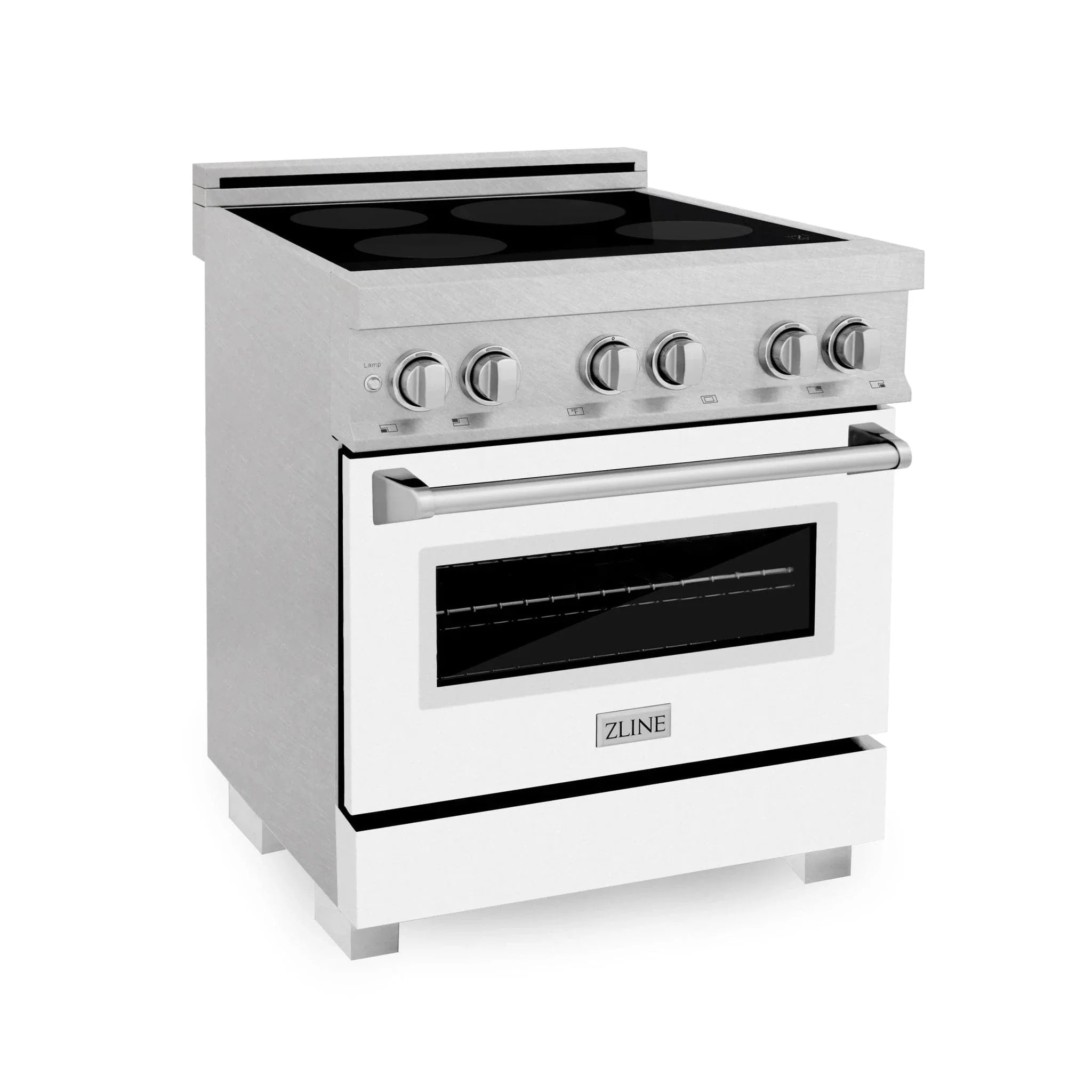 ZLINE 30" Induction Range in DuraSnow with a 4 Element Stove and Electric Oven RAINDS-WM-30