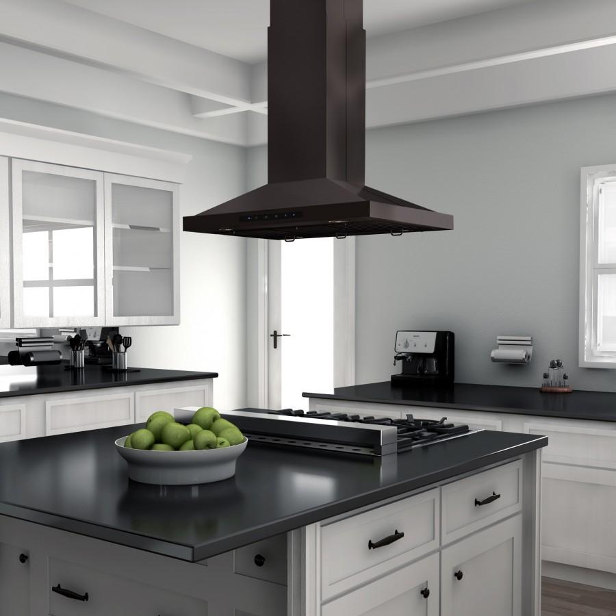 ZLINE 30" Island Range Hood in Black Stainless Steel, BSGL2iN-30