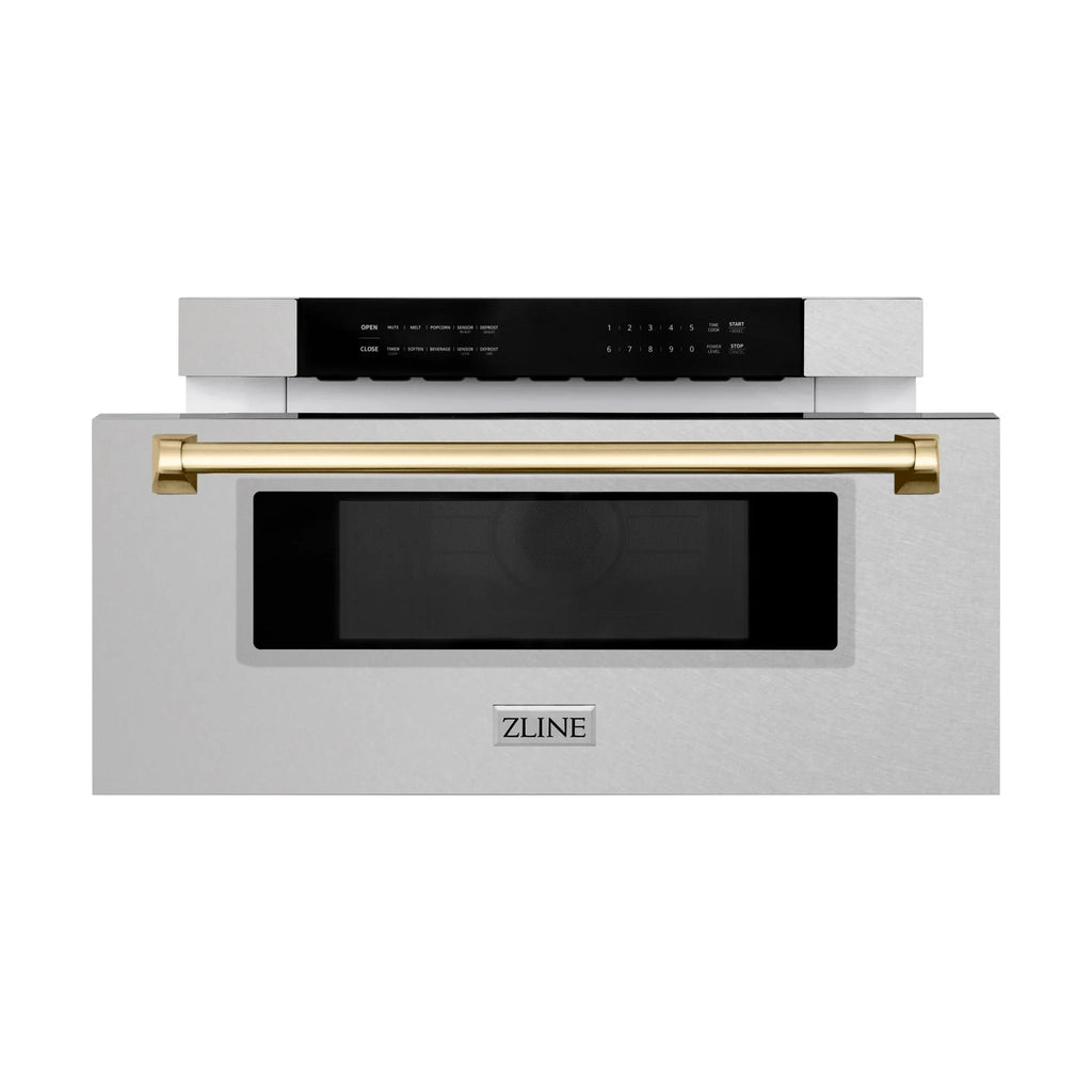 ZLINE 30" Microwave Drawer, Stainless Steel, Gold MWDZ-30-SS-G