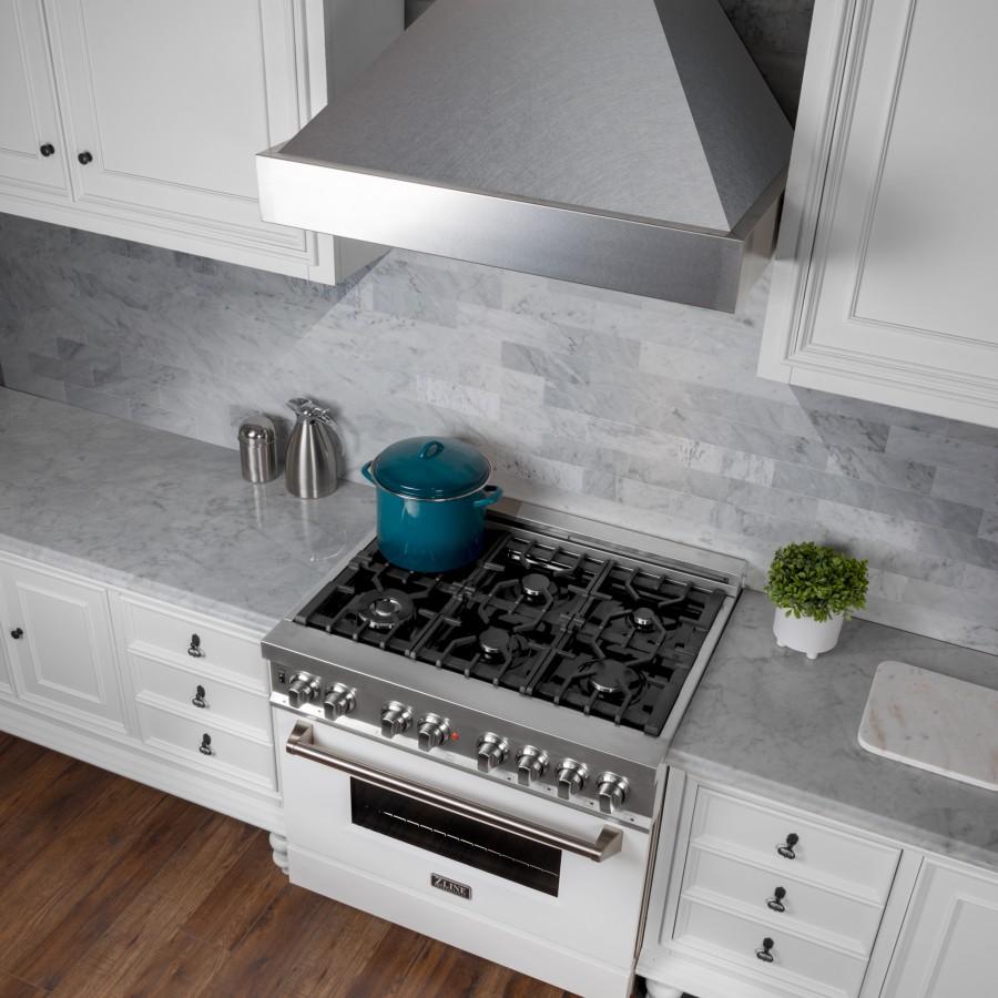ZLINE 30" Snow Finish Stainless Range Hood with Snow Finish Shell, 8654SN-30