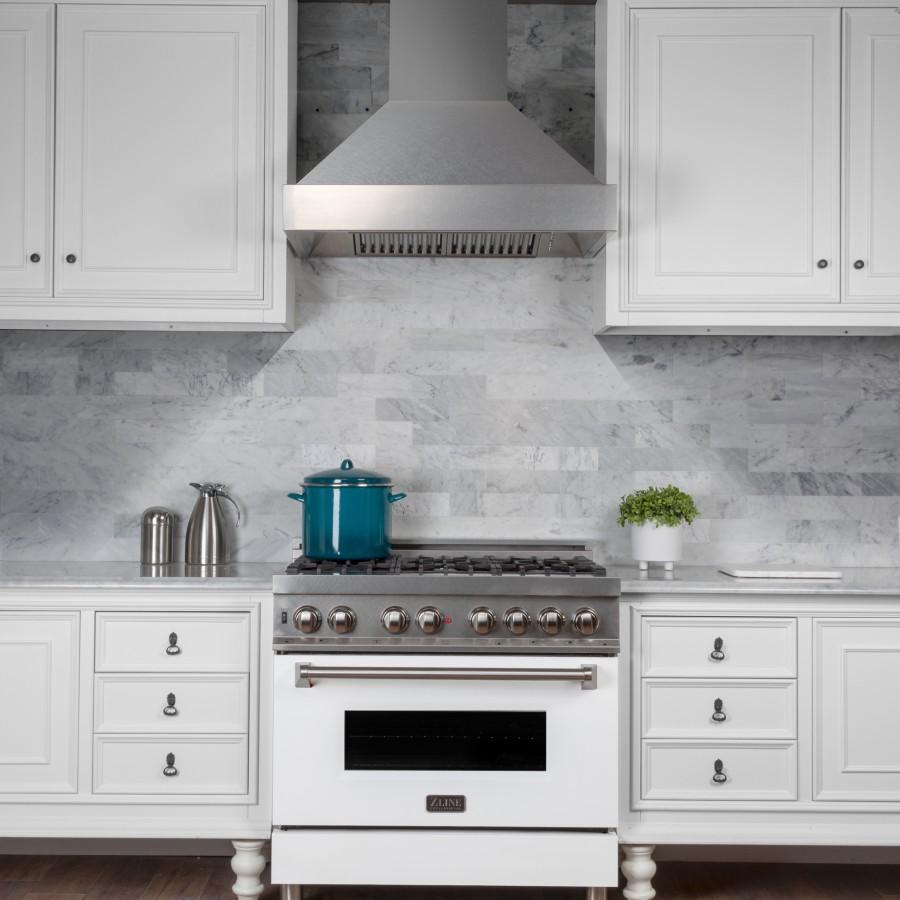 ZLINE 30" Snow Finish Stainless Range Hood with Snow Finish Shell, 8654SN-30