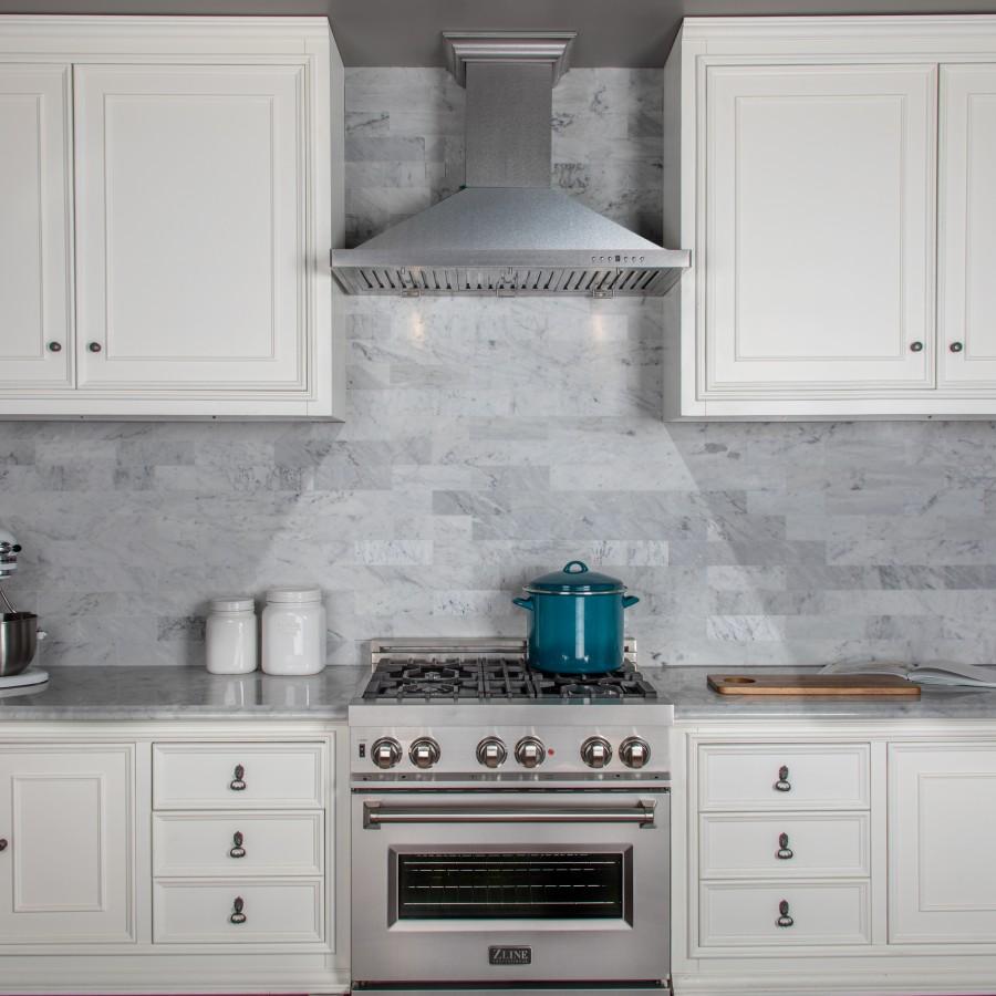 ZLINE 30" Snow Finished Stainless Steel Wall Mount Range Hood, 8KBS-30