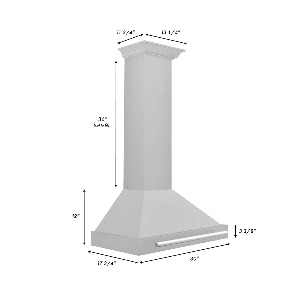 ZLINE 30" Stainless Steel Range Hood, Stainless Steel Handle KB4SNX-30
