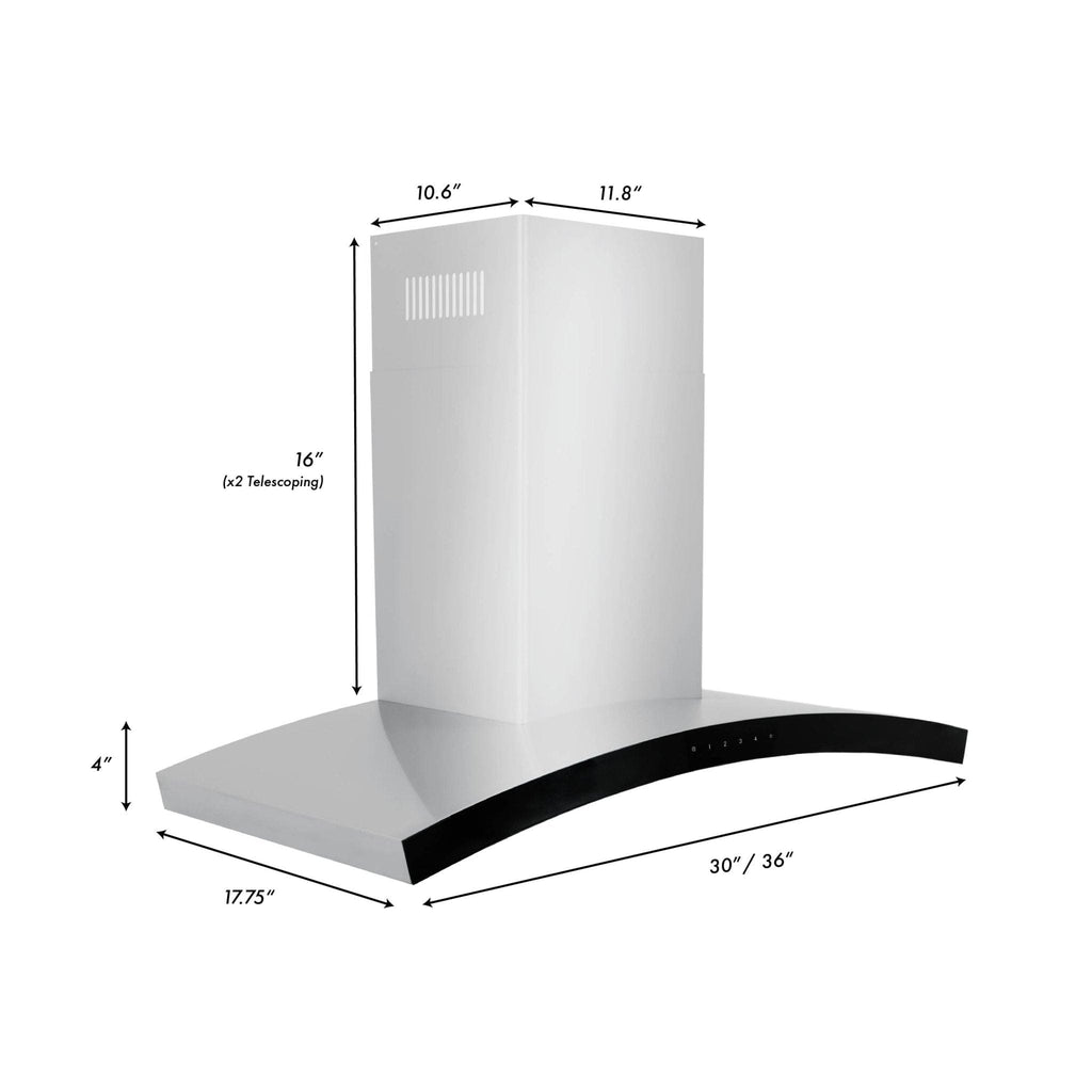 ZLINE 30" Stainless Steel Wall Range Hood, KN6-30