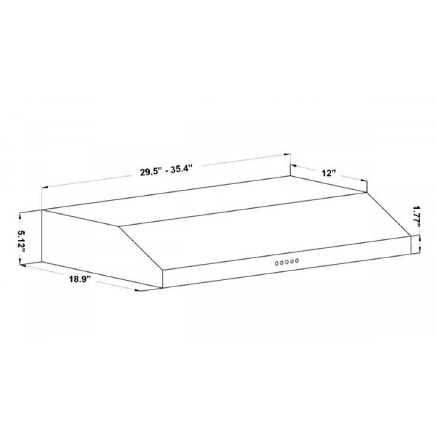 ZLINE 30" Under Cabinet Stainless Range Hood, Hard wired, 617-30