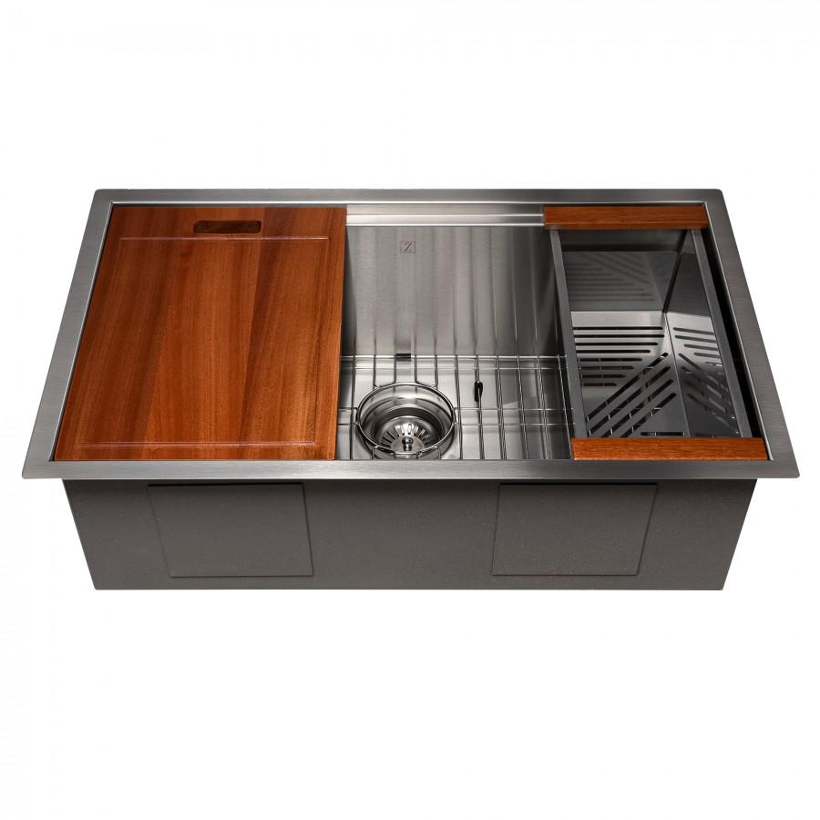 ZLINE 30" Undermount Single Bowl Ledge Sink Stainless Steel, SLS-30S