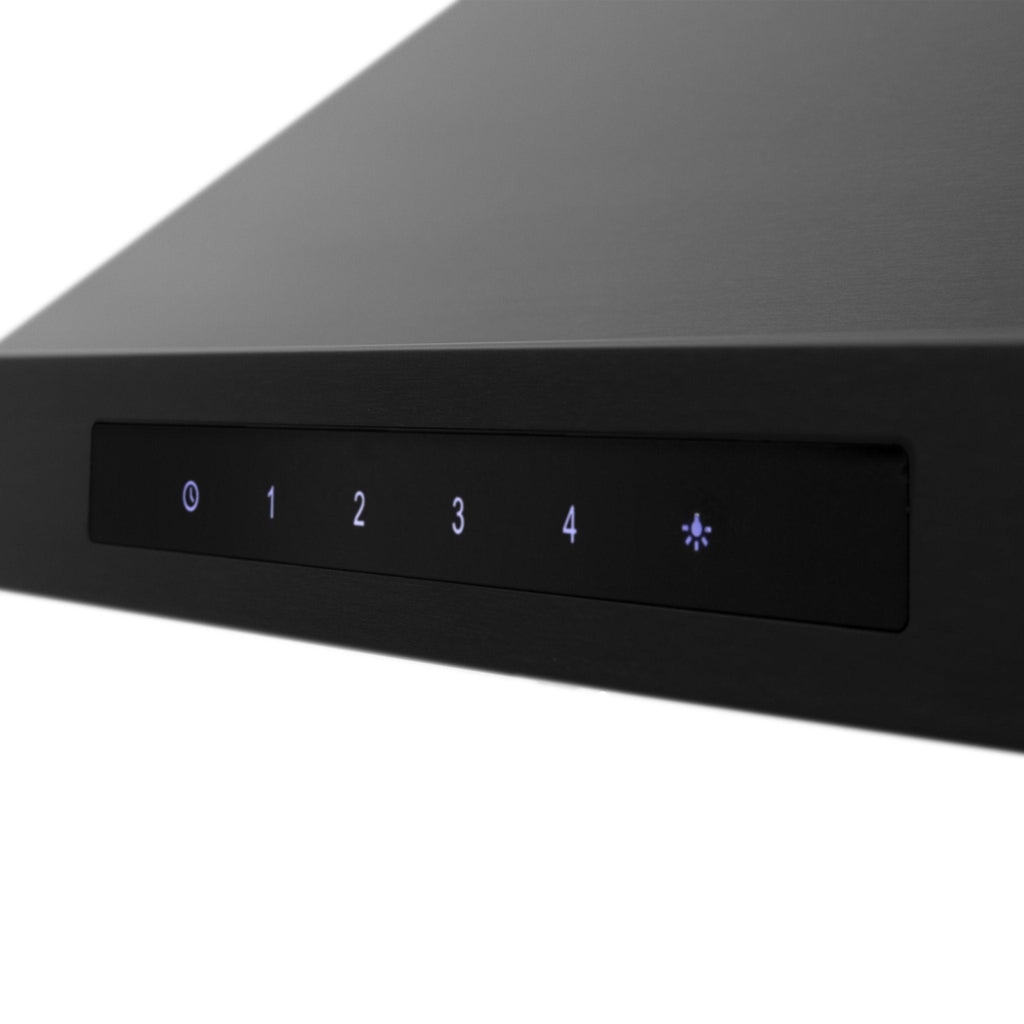 ZLINE 30" Wall Black Stainless Range Hood, Crown Speakers, BSKBNCRN-BT-30
