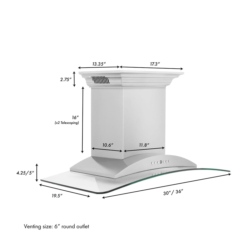 ZLINE 30" Wall Range Hood, Stainless, Bluetooth Speakers, KNCRN-BT-30
