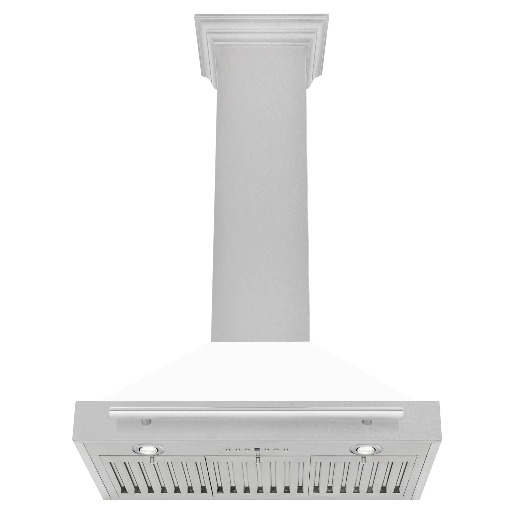 ZLINE 30" White Matte Range Hood, Stainless Steel Handle KB4SNX-WM-30