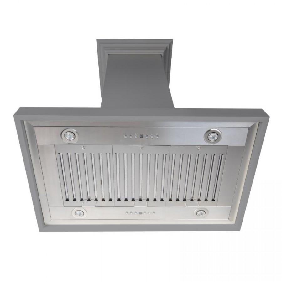 ZLINE 30" Wooden Island Mount Range Hood in Gray, KBiUU-RD-30