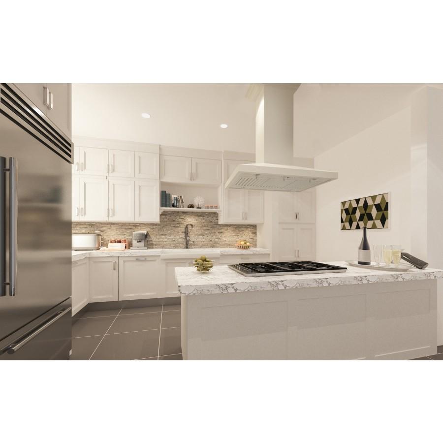 ZLINE 30" Wooden Island Range Hood in Cottage White, KBiTT-30