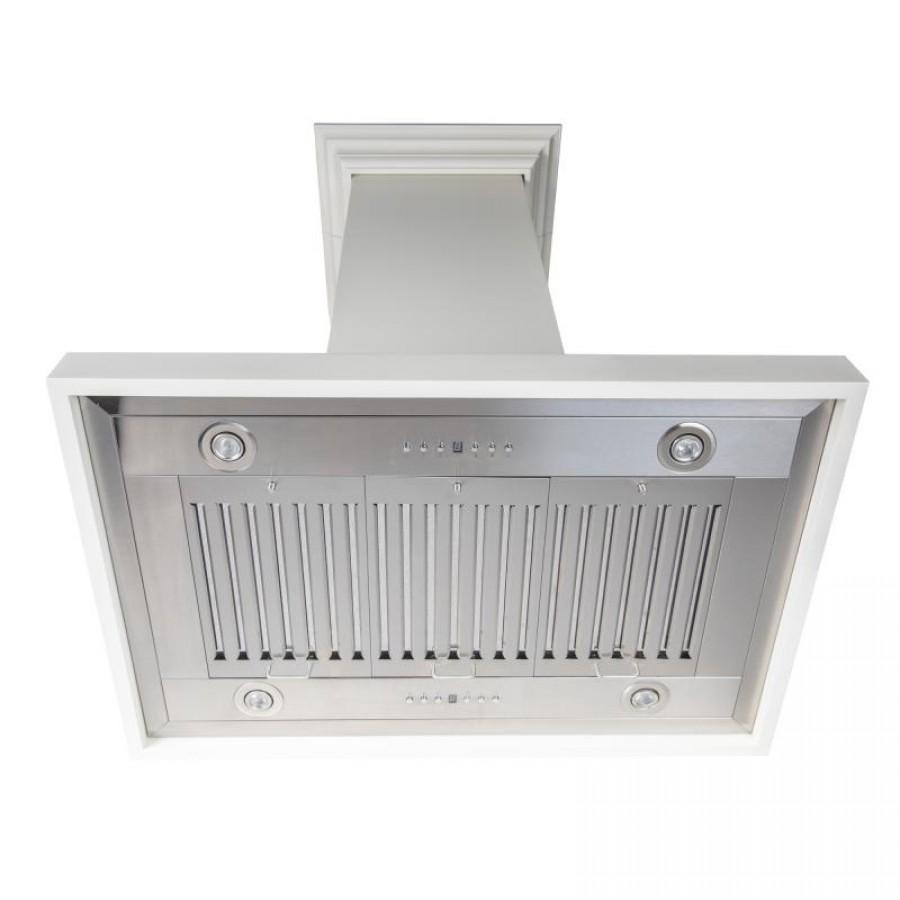 ZLINE 30" Wooden Island Range Hood, Remote Motor, Cottage White, KBiTT-RS-30-400