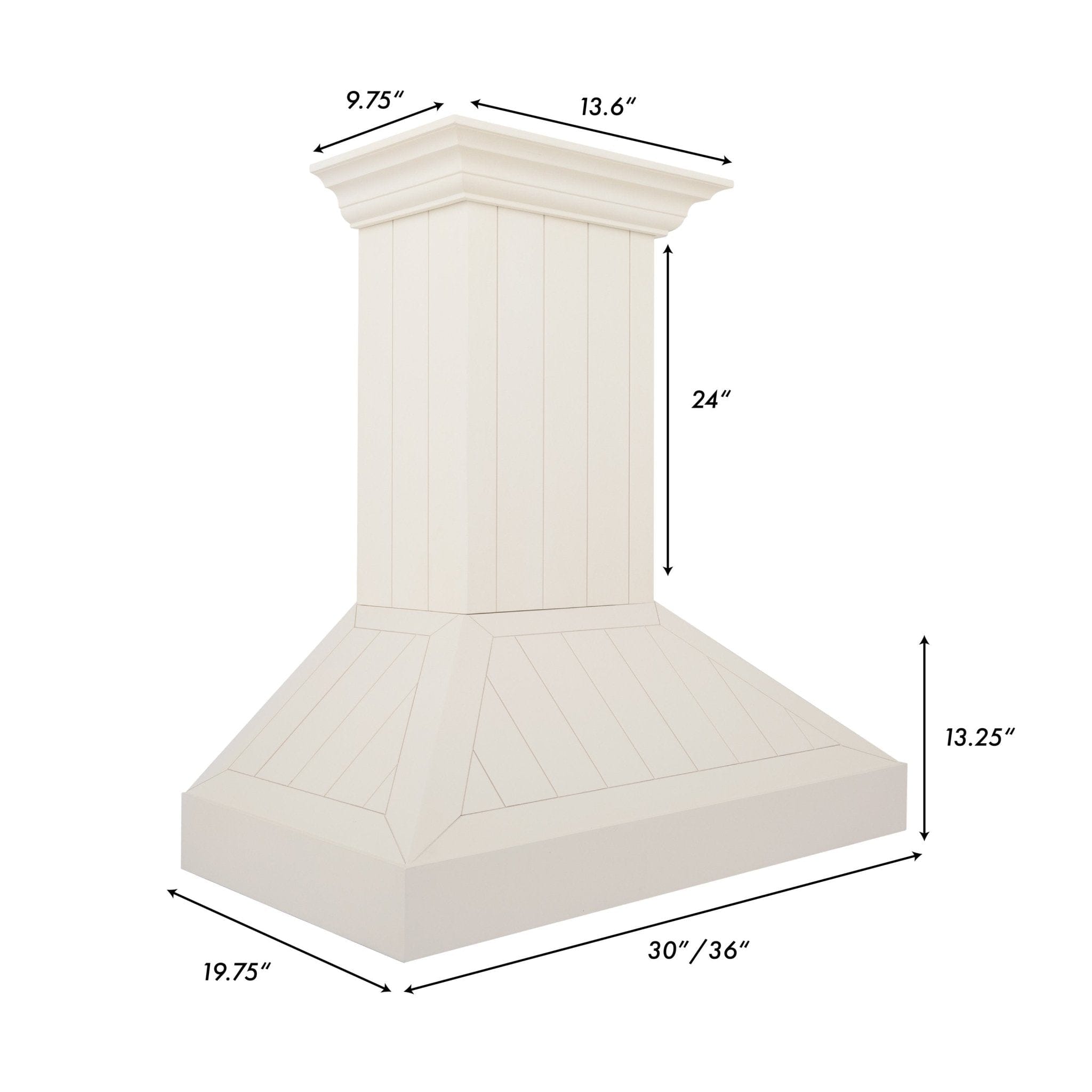 ZLINE 30" Wooden Wall Mount Range Hood in Cottage White, KPTT-30