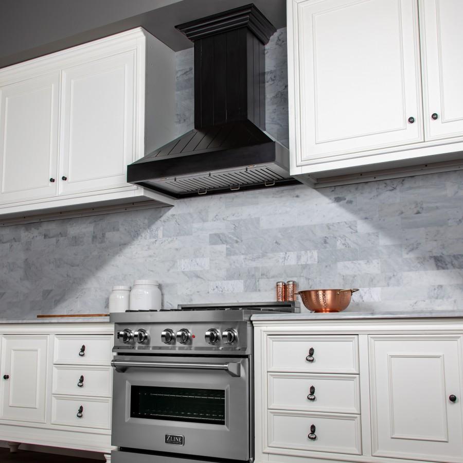 ZLINE 30" Wooden Wall Range Hood in Black - KPCC-30