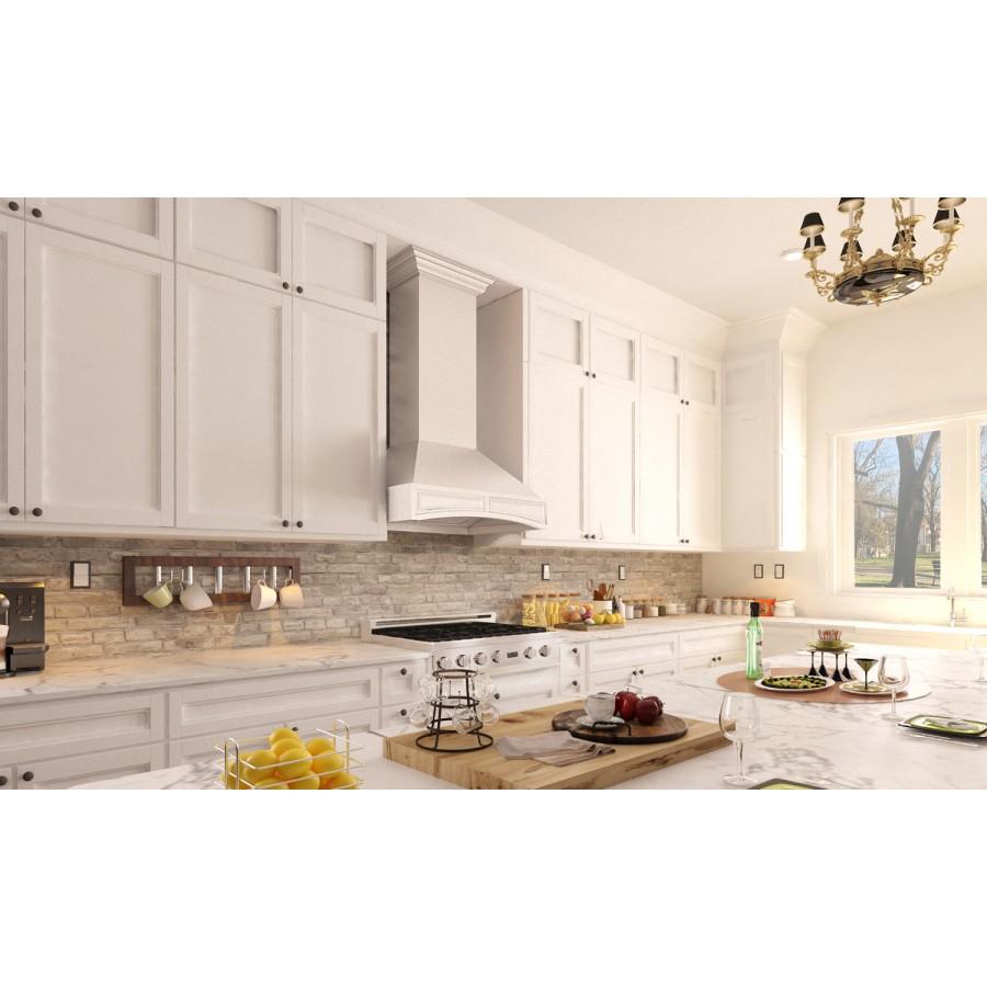 ZLINE 30" Wooden Wall Range Hood with Crown Molding, 321TT-30