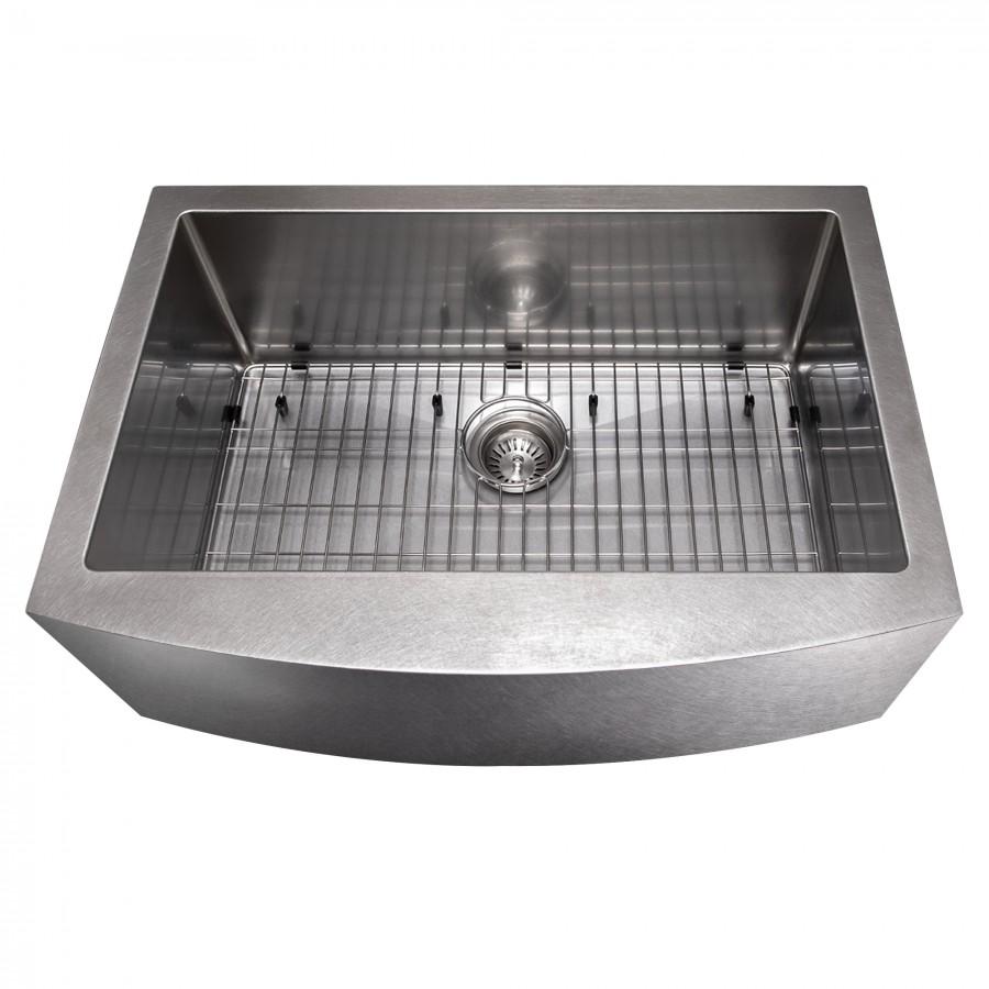 ZLINE 33" Undermount Single Bowl Apron Sink Stainless Steel, SAS-33S