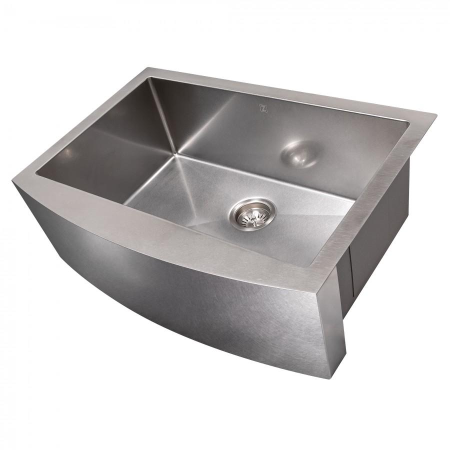 ZLINE 33" Undermount Single Bowl Apron Sink Stainless Steel, SAS-33S