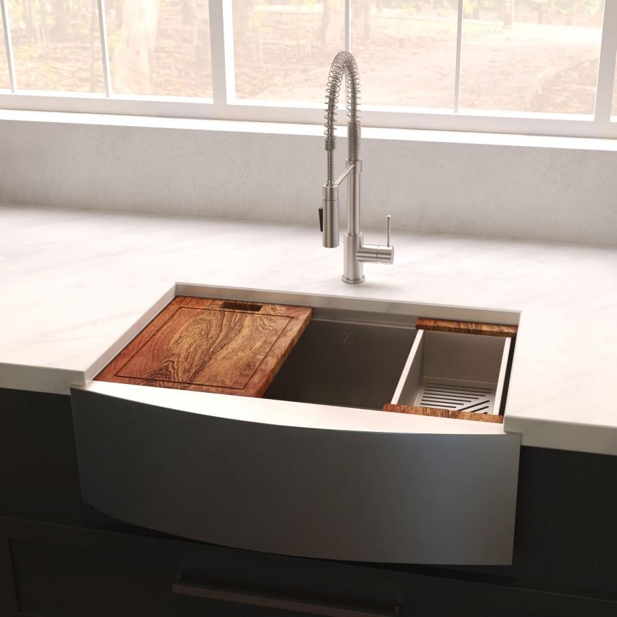 ZLINE 33" Undermount Single Bowl Ledge Sink Stainless Steel, SLSAP-33