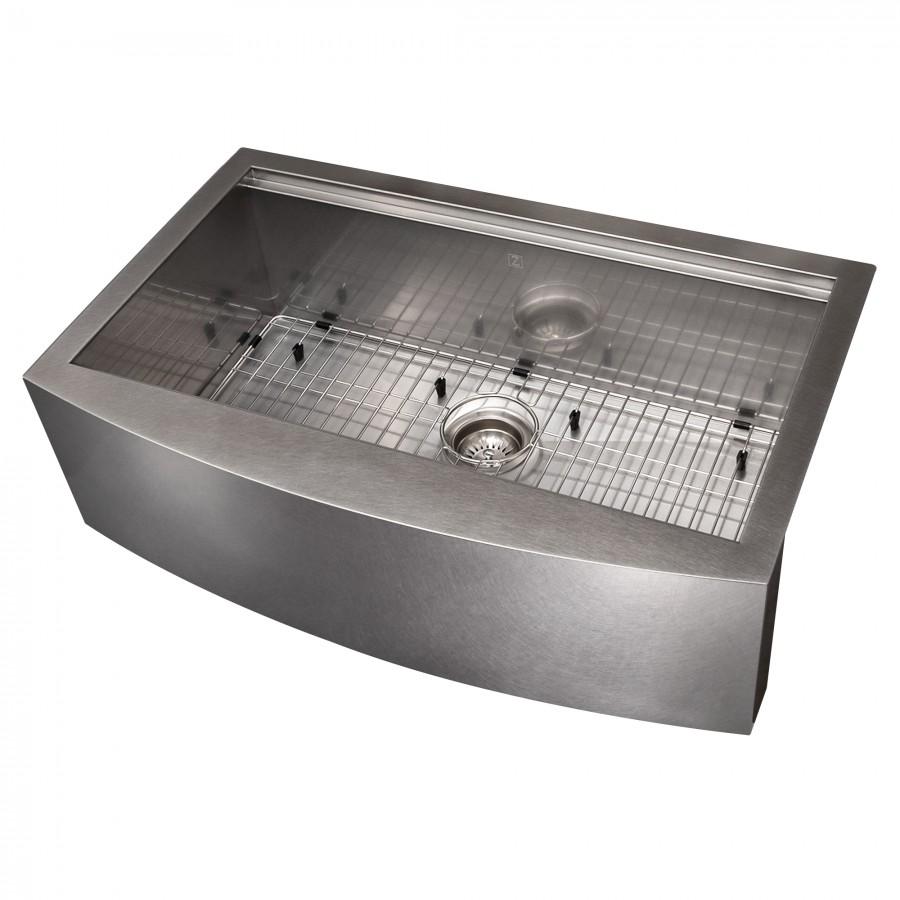ZLINE 33" Undermount Single Bowl Ledge Sink Stainless Steel, SLSAP-33