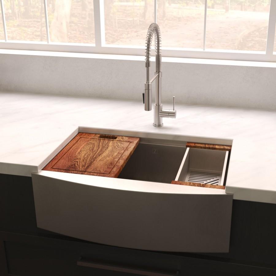ZLINE 33" Undermount Single Bowl Ledge Sink Stainless Steel, SLSAP-33S