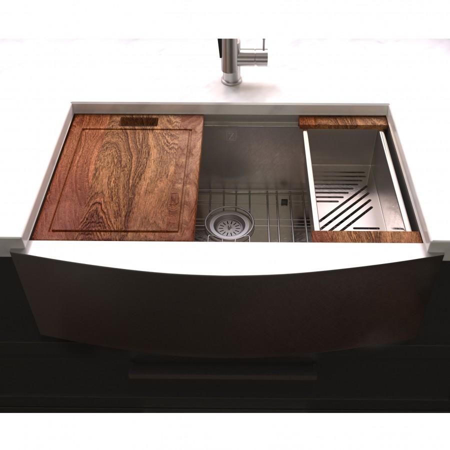 ZLINE 33" Undermount Single Bowl Ledge Sink Stainless Steel, SLSAP-33S