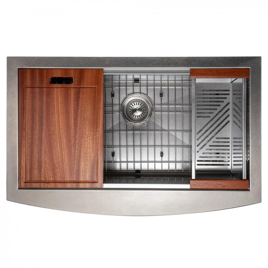 ZLINE 33" Undermount Single Bowl Ledge Sink Stainless Steel, SLSAP-33S