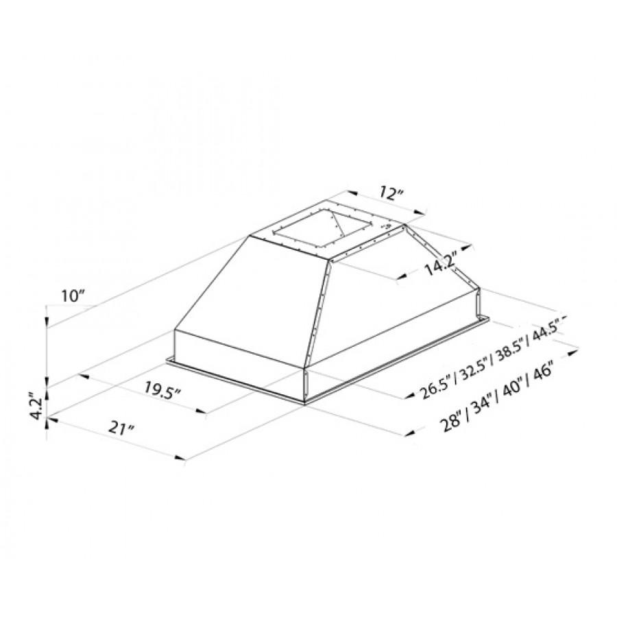 ZLINE 34" Island Range Hood Insert, 721i-34