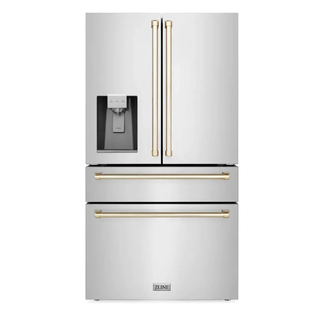 ZLINE 36" Autograph 21.6 cu. ft French Door Refrigerator with Ice Maker in Stainless Steel RFMZ-W-36-G