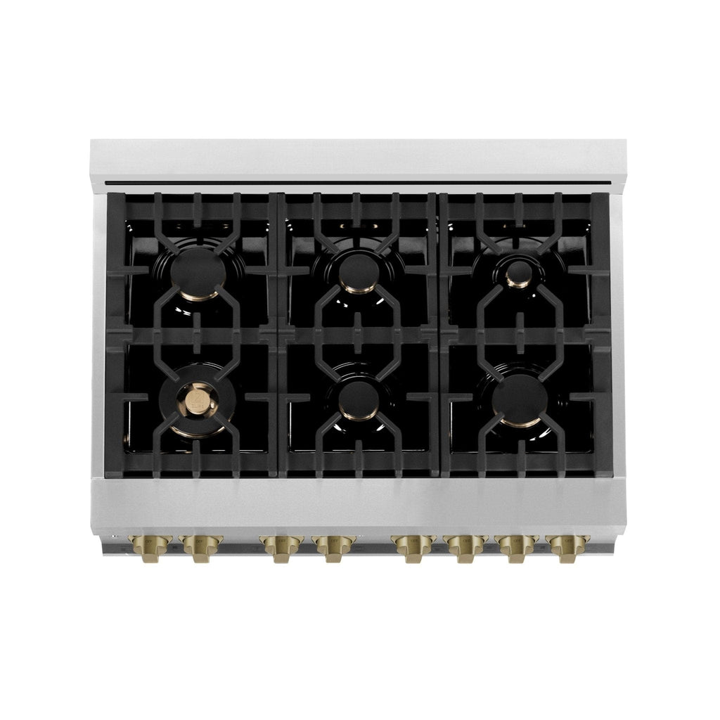 ZLINE 36" Autograph Dual Fuel Range, Stainless Steel, RAZ-36-CB