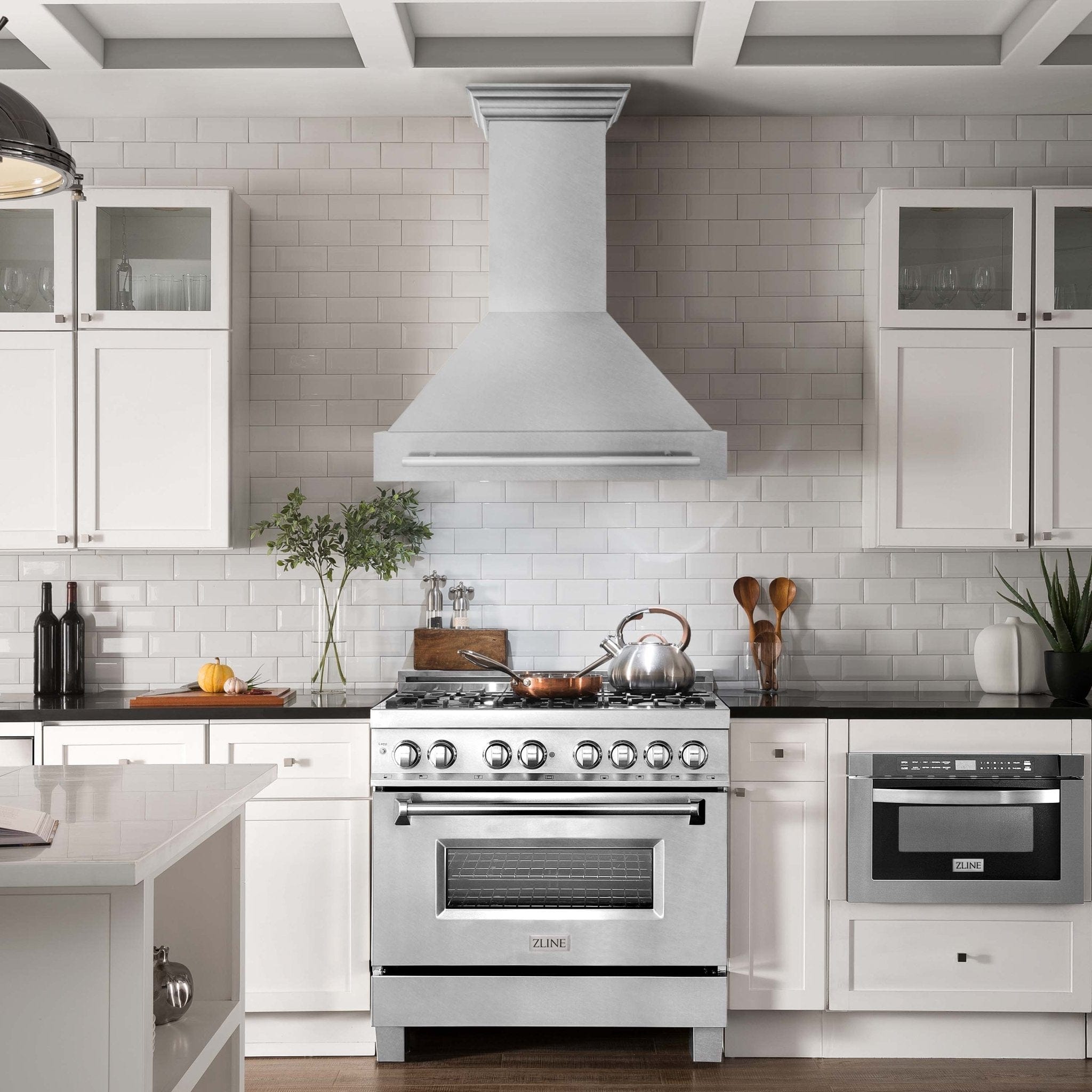 ZLINE 36" Autograph DuraSnow Stainless Steel Wall Range Hood 8654SNX-36