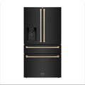 ZLINE 36" Autograph French Door Refrigerator with Water and Ice Dispenser in  Black Stainless Steel RFMZ-W-36-BS-CB