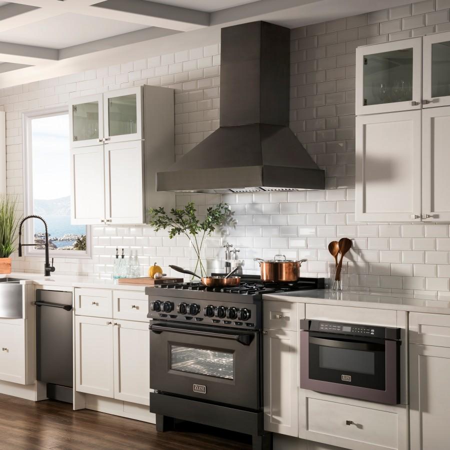 ZLINE 36" Black Stainless Steel Wall Mount Range Hood, BS655N-36