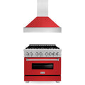 ZLINE 36" Bundle Range RAS-RM-36 & Range Hood 8654RM-36, 2KP-RASRMRH36