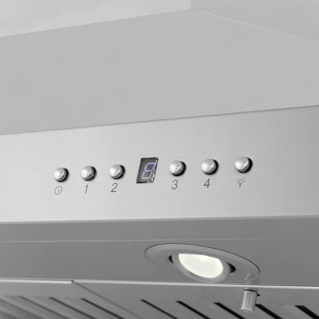ZLINE CrownSound‚ Ducted Vent Island Mount Range Hood in Stainless Steel, Built-in Bluetooth Speakers, KL3iCRN-BT