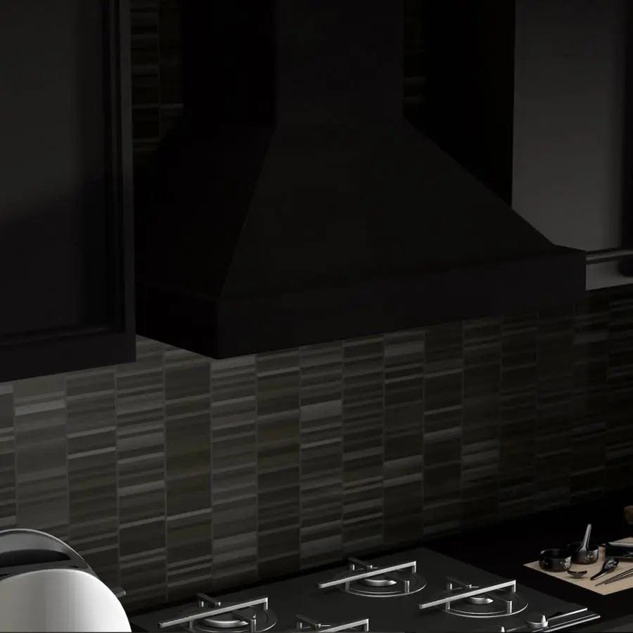 ZLINE 36" Designer Series Wooden Wall Range Hood in Black, KBCC-36