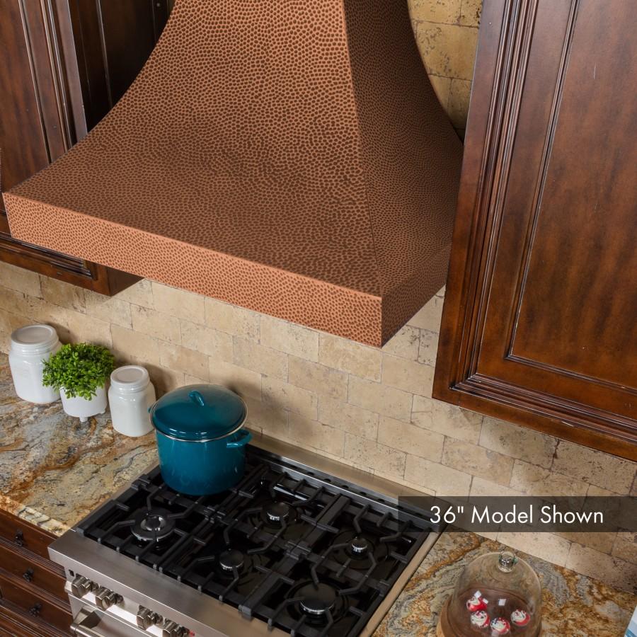 ZLINE 36" Hand-Hammered Copper Finish Wall Range Hood, 8632H-36
