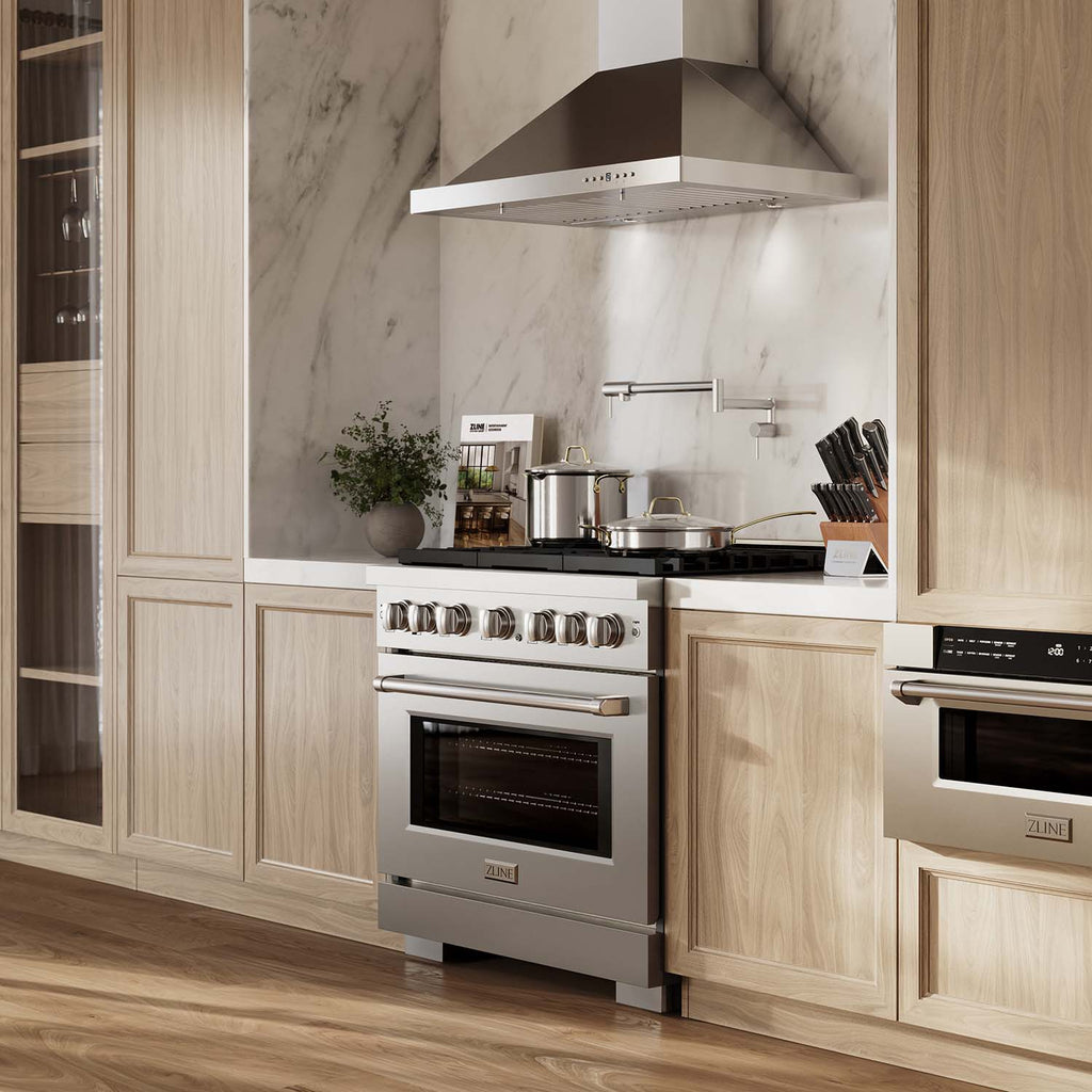 ZLINE 36 in. 5.2 cu. ft. 6 Burner Gas Range with Convection Gas Oven in Stainless Steel, SGR36