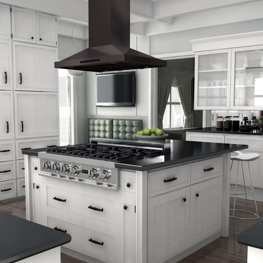 ZLINE 36" Island Range Hood in Black Stainless Steel, BSGL2iN-36