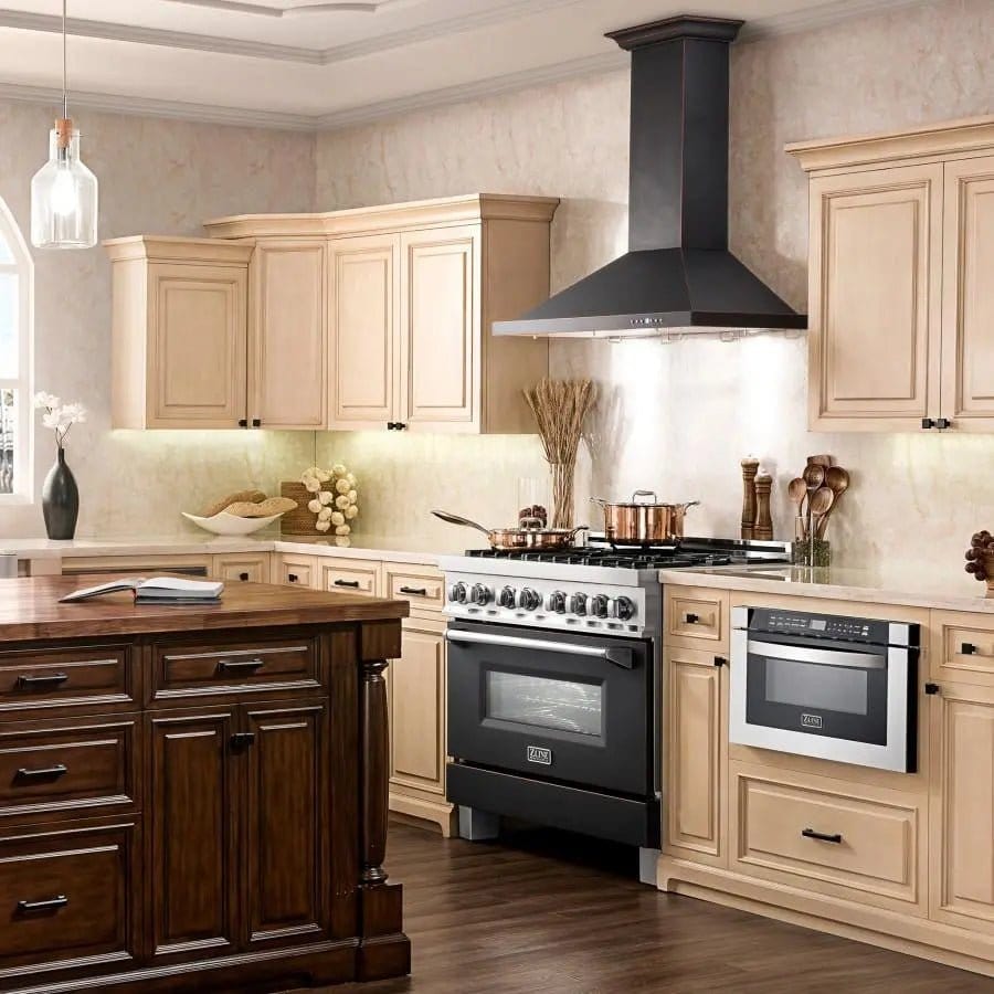 ZLINE 36" Oil-Rubbed Bronze Wall Range Hood, 8KBB-36