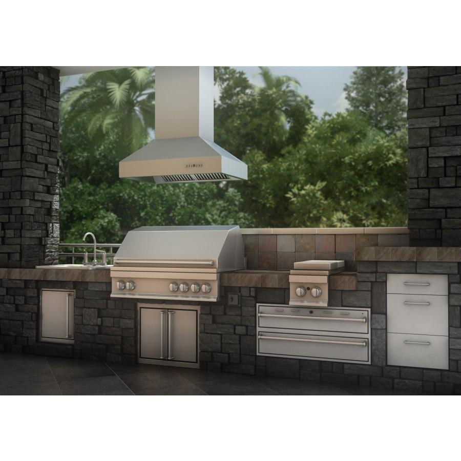 ZLINE 36" Outdoor Stainless Island Range Hood, 697i-304-36