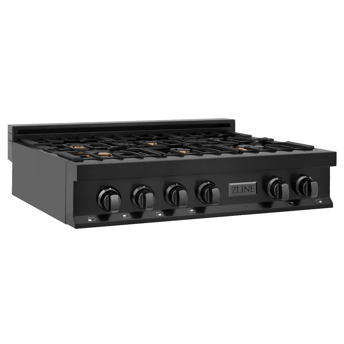 ZLINE 36" Porcelain Rangetop, Black Stainless, Brass Burners,RTB-BR-36