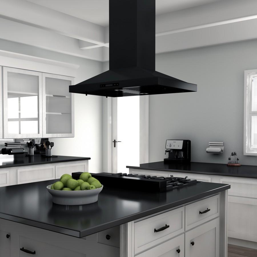 ZLINE 36" Porcelain Rangetop in Black Stainless with 6 Gas Burners, RTB-36