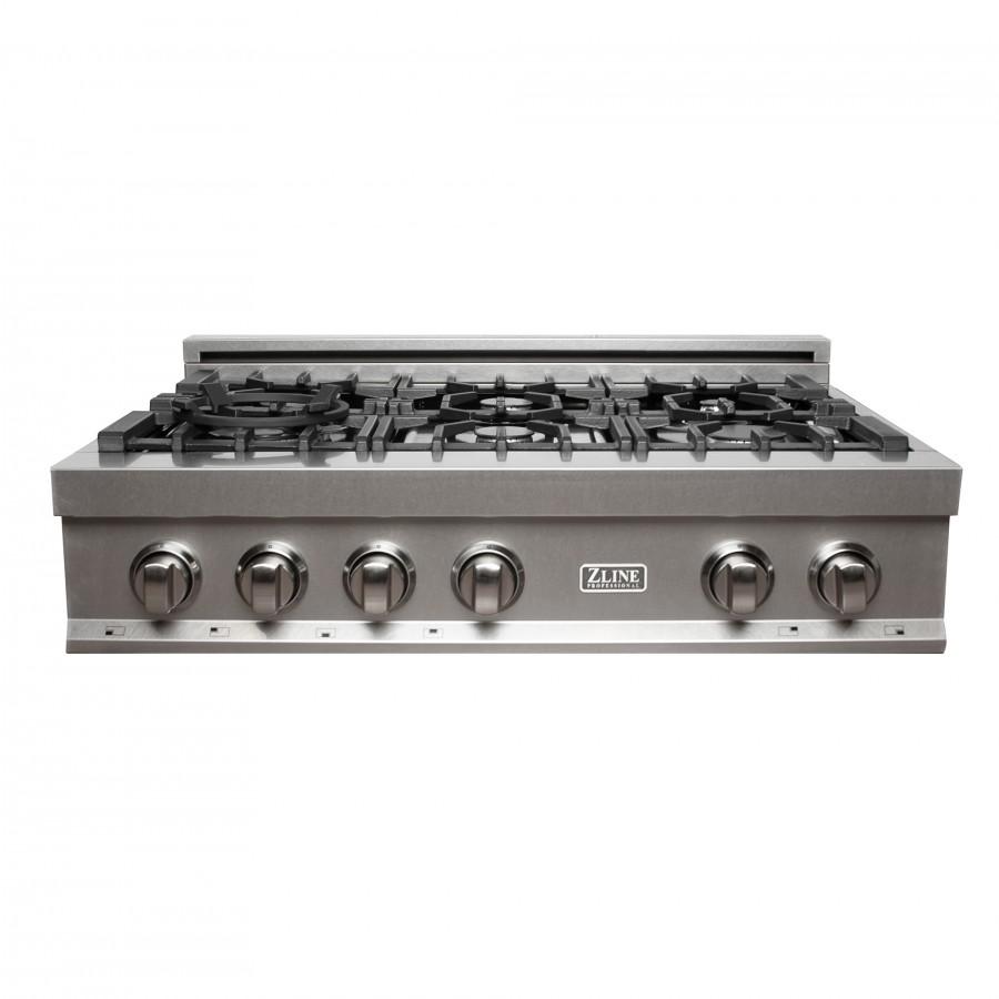 ZLINE 36" Porcelain Rangetop in Snow Stainless, RTS-36