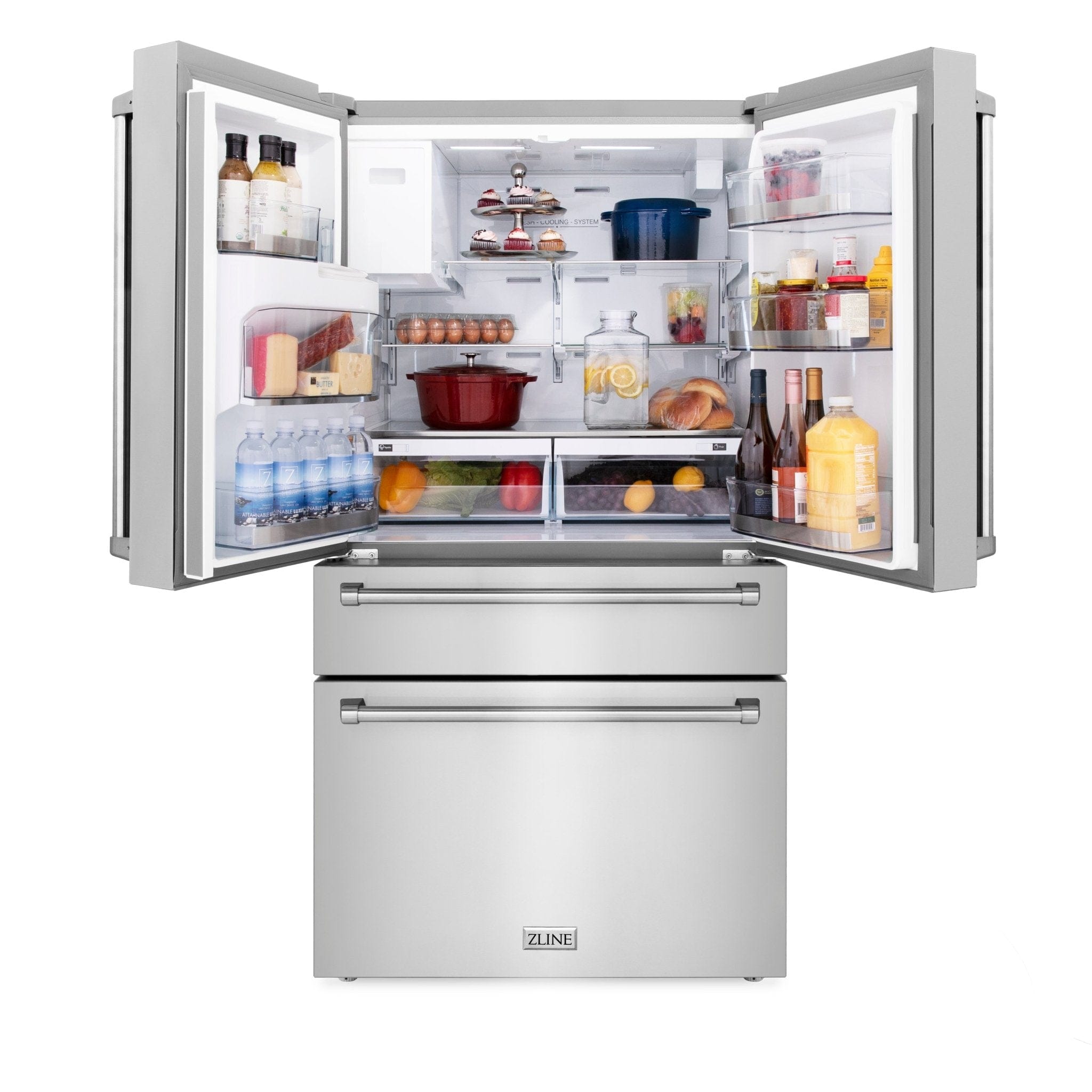 ZLINE 36" Refrigerator, Water, Ice Dispenser, Fingerprint Resistant, RFM-W-36