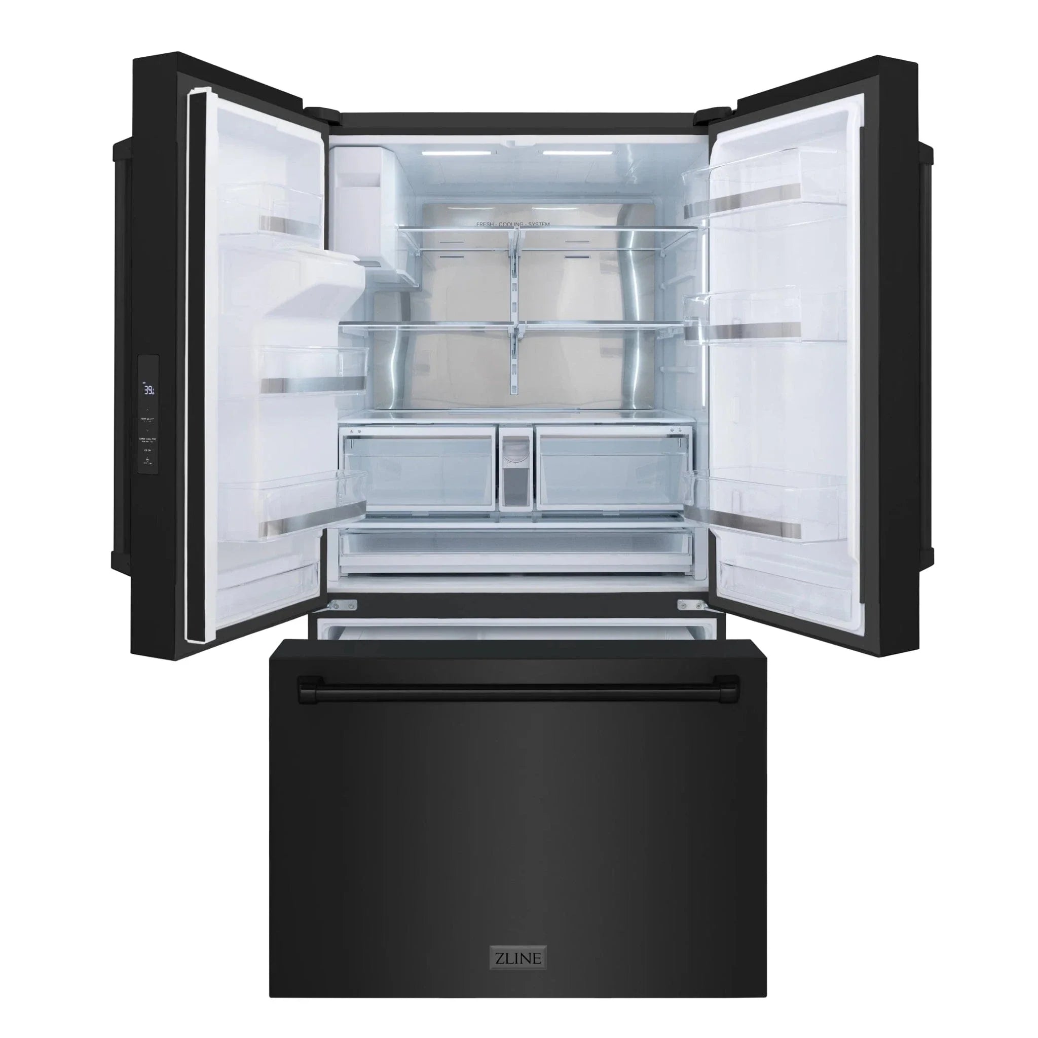 ZLINE 36" Refrigerator, Water, Ice Dispenser, Fingerprint Resistant, RSM-W-36-BS
