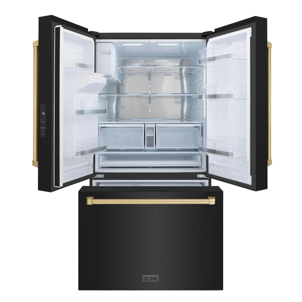 ZLINE 36" Refrigerator, Water, Ice Dispenser, Fingerprint Resistant, RSMZ-W-36-BS-CB