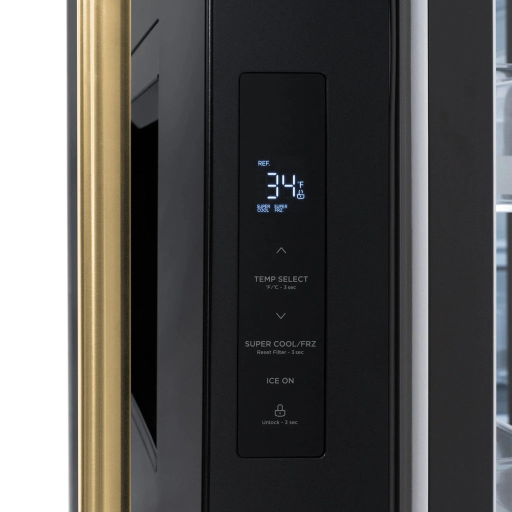 ZLINE 36" Refrigerator, Water, Ice Dispenser, Fingerprint Resistant, RSMZ-W-36-BS-G